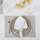 Guardanapo Avulso Coloratta Ponto Ajour com Franjas Branco 50cm - Ela Decora